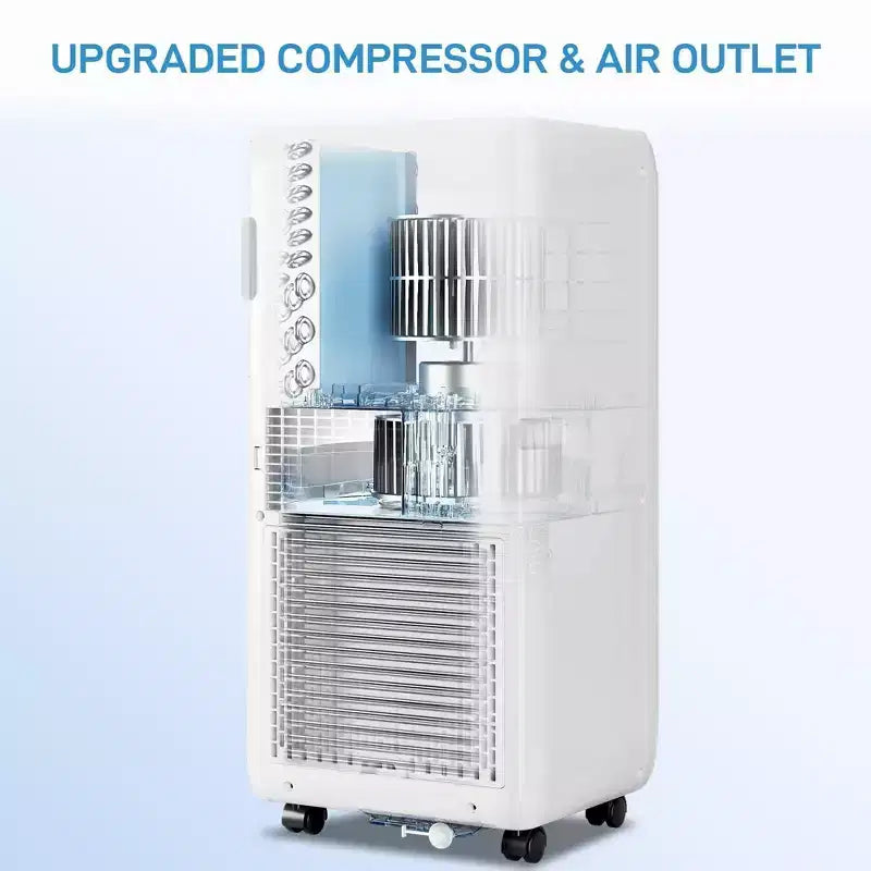 Climatiseur portable 10000 BTU Climatisation pour pièces jusqu'à 450 pi², Unité de climatisation portable silencieuse 4-EN-1 avec fonction ventilateur déshumidificateur, mode veille