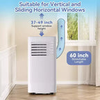 Climatiseur mobile 8 000 BTU, unité de climatisation 3 en 1 avec roulettes à 360 degrés, refroidit rapidement 39 m², mode veille, déshumidificateur intégré, mode ventilateur