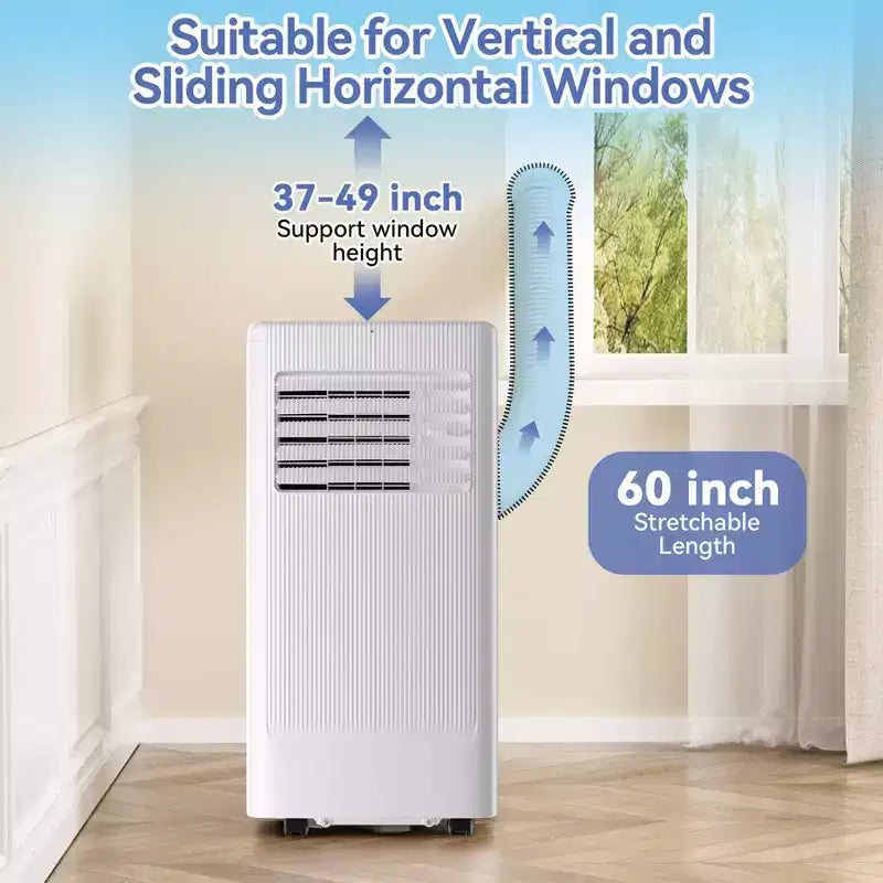 Climatiseur mobile 8 000 BTU, unité de climatisation 3 en 1 avec roulettes à 360 degrés, refroidit rapidement 39 m², mode veille, déshumidificateur intégré, mode ventilateur