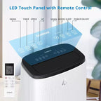 Climatiseur portable 14 000 BTU – Refroidissement rapide 3 en 1 pour 65 m², double moteur avec déshumidificateur et télécommande, idéal pour grandes pièces et camping-cars, noir