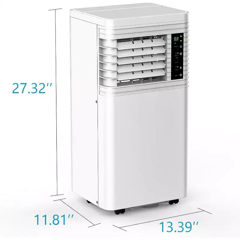 Aire acondicionado portátil ZAFRO, 4 modos de CA portátil con control remoto/pantalla LED/temporizador de 24 horas