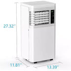 Aire acondicionado portátil ZAFRO, 4 modos de CA portátil con control remoto/pantalla LED/temporizador de 24 horas