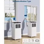 Climatiseur TROPOW, unité 3-en-1 de 8000 BTU avec mode ventilateur, télécommande et conception sans évacuation, climatiseur portable pour pièce.