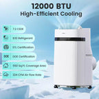 Aire Acondicionado Portátil Costway de 12000 BTU con Ventilador y Deshumidificador, Modo Noche, Temporizador de 24H