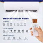 Costway Aire Acondicionado y Calentador Mini Split con Wi-Fi de 11500/11500/17000/23000 BTU, Funciona con Alexa
