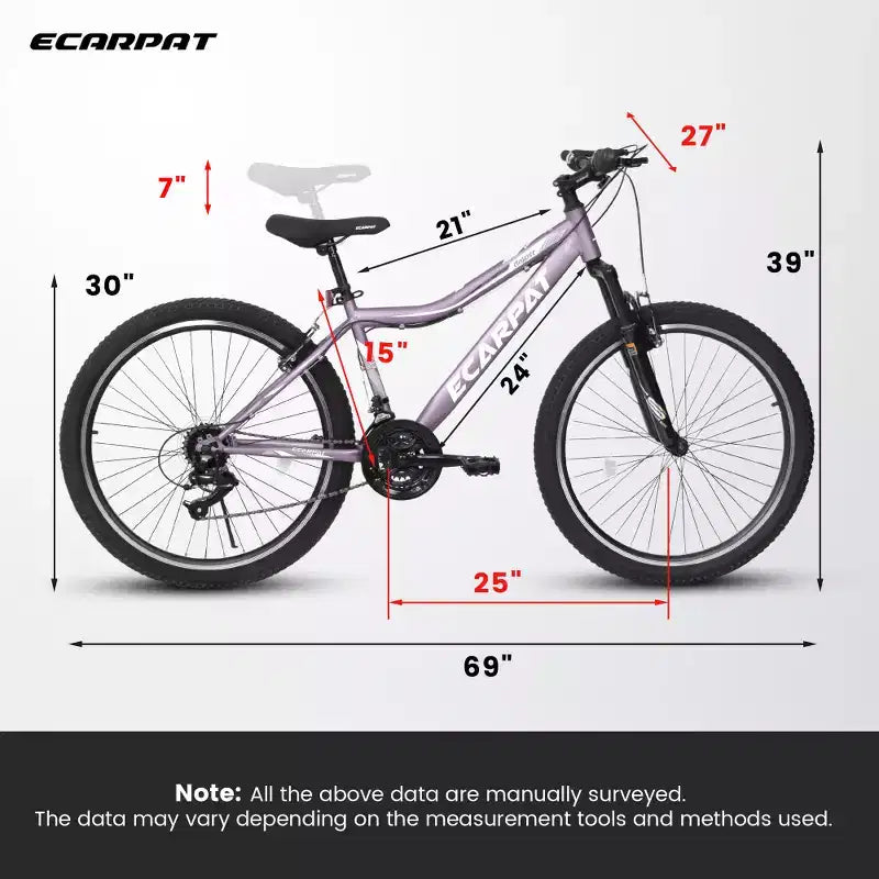 Bicicleta de montaña Zeus y Ruta 26 con cambio de 21 velocidades, suspensión delantera, freno en V, cuadro de acero al carbono para adolescentes y mujeres