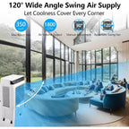Refroidisseur d'air par évaporation, rafraîchisseur d'air portable 1800CFM avec télécommande, 3 vitesses, minuterie 12H et réservoir d'eau 8,4 gallons, ventilateur de refroidissement 3-EN-1