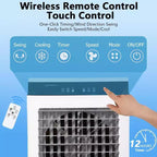 Refroidisseur d'air par évaporation, rafraîchisseur d'air portable 1800CFM avec télécommande, 3 vitesses, minuterie 12H et réservoir d'eau 8,4 gallons, ventilateur de refroidissement 3-EN-1