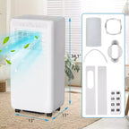 Climatiseur portatif de 8 000 BTU pour une pièce jusqu'à 32,5 m², unité de climatisation portative avec télécommande, mode veille, kit de fenêtre inclus