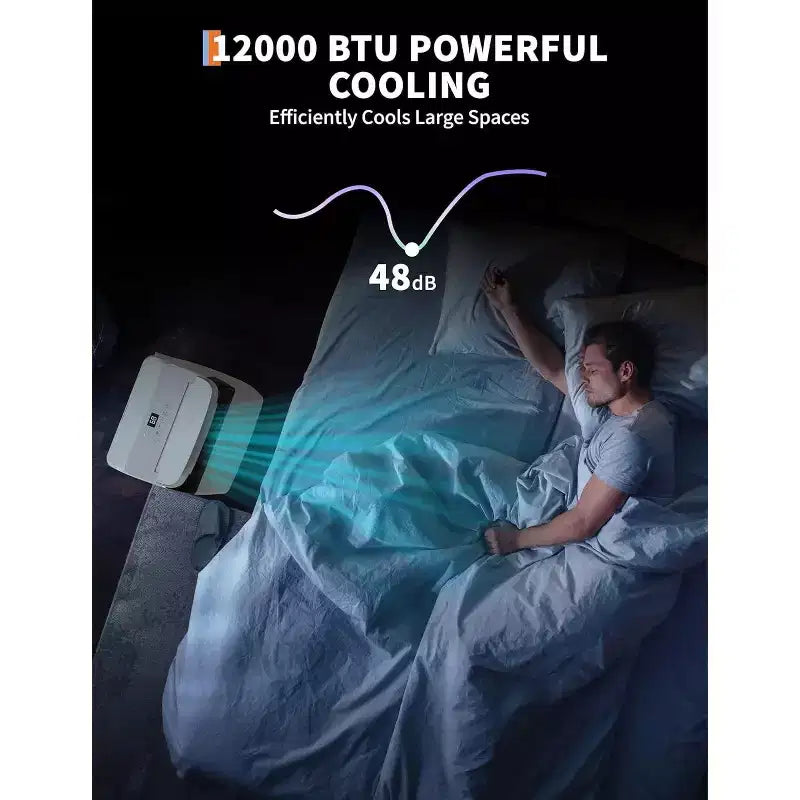 Acekool Climatiseur portable 12 000 BTU - Refroidissement, déshumidificateur et ventilateur 3-en-1 pour pièces jusqu'à 51 m², écran LED, télécommande