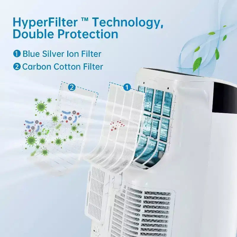 Acekool Climatiseur portable 12 000 BTU - Refroidissement, déshumidificateur et ventilateur 3-en-1 pour pièces jusqu'à 51 m², écran LED, télécommande