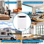 Acekool Climatiseur portable 12 000 BTU - Refroidissement, déshumidificateur et ventilateur 3-en-1 pour pièces jusqu'à 51 m², écran LED, télécommande