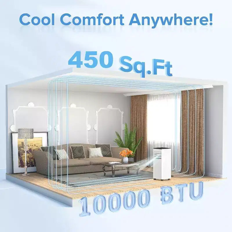 Climatiseurs portables ZAFRO, jusqu'à 42 m², unité de climatisation 4-en-1 avec refroidissement rapide/efficacité énergétique/télécommande/minuterie 24h