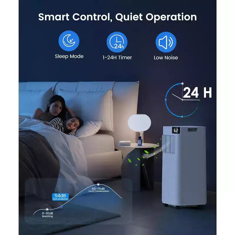 Climatiseurs portables ZAFRO, appareil de climatisation portable avec modes froid, ventilateur et déshumidificateur/refroidissement rapide/économique/télécommande