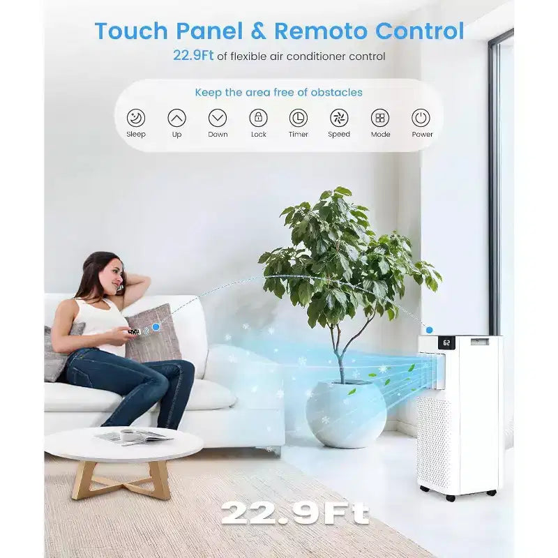 Climatiseurs portables ZAFRO, appareil de climatisation portable avec modes froid, ventilateur et déshumidificateur/refroidissement rapide/économique/télécommande