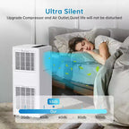 Climatiseur portable 8 000 BTU, refroidit des pièces jusqu'à 32,5 m², déshumidificateur, ventilateur, mode veille, télécommande, unité de climatisation silencieuse avec kit de montage de fenêtre
