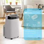Climatiseur portable Acekool 10000 BTU, 3-en-1 CA avec ventilateur et déshumidificateur, télécommande, 3 vitesses, minuterie 24h, rafraîchit les pièces jusqu'à 42 m², installation facile