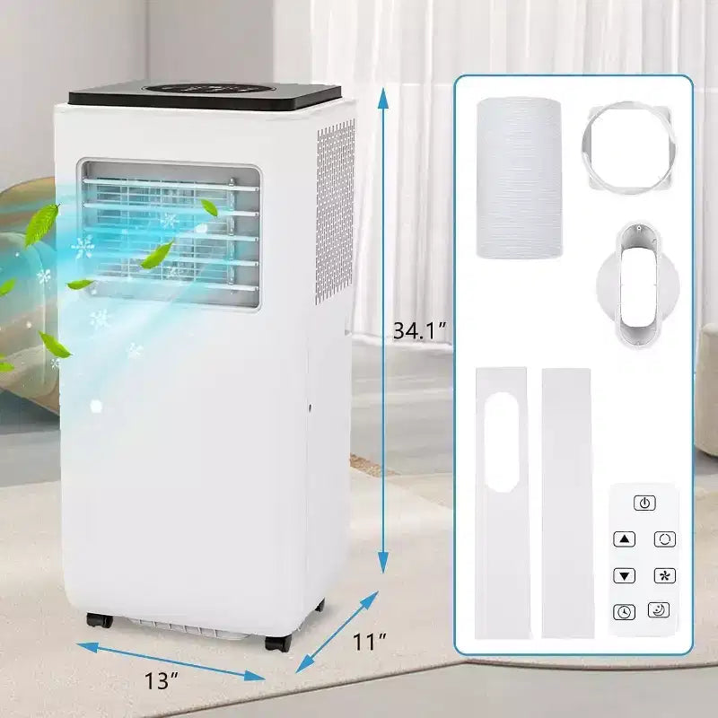 Acekool Aire Acondicionado Portátil de 14000 BTU, 3 en 1 Silencioso con Deshumidificador y Ventilador, Control Remoto, Temporizador, Enfría hasta 70 m², Fácil Instalación, Movilidad