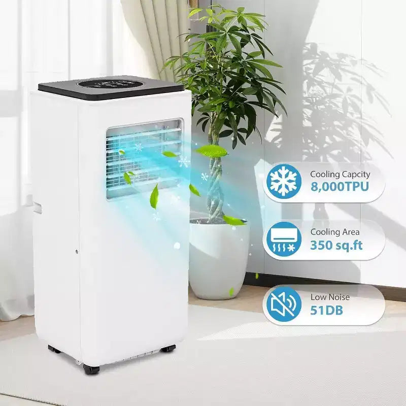 Acekool Aire Acondicionado Portátil de 14000 BTU, 3 en 1 Silencioso con Deshumidificador y Ventilador, Control Remoto, Temporizador, Enfría hasta 70 m², Fácil Instalación, Movilidad