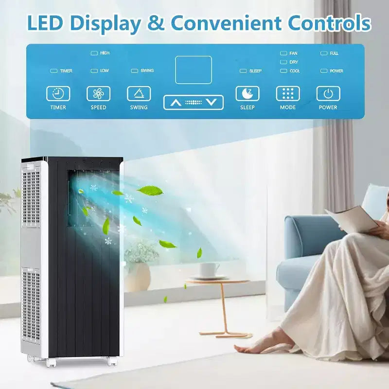 Climatiseur portable Acekool 8000 BTU, climatiseur silencieux 3-en-1 avec télécommande, refroidit jusqu'à 32,5 m², déshumidificateur, ventilateur, minuterie 24h