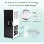 Climatiseur portable Acekool 8000 BTU, climatiseur silencieux 3-en-1 avec télécommande, refroidit jusqu'à 32,5 m², déshumidificateur, ventilateur, minuterie 24h