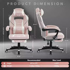 Silla gaming de altura regulable con giro de 360 grados, reposapiés retráctil y reposacabezas, silla ergonómica de oficina de piel sintética con respaldo alto para ordenador