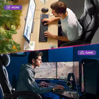 Silla gaming de altura regulable con giro de 360 grados, reposapiés retráctil y reposacabezas, silla ergonómica de oficina de piel sintética con respaldo alto para ordenador