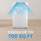 SereneLife Climatiseur portable 14 000 BTU avec déshumidificateur et ventilateur - Wi-Fi intégré, couverture de 46 m², télécommande et kit fenêtre - SLPAC14.5