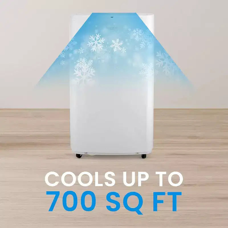 SereneLife Climatiseur portable 14 000 BTU avec déshumidificateur et ventilateur - Wi-Fi intégré, couverture de 46 m², télécommande et kit fenêtre - SLPAC14.5