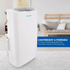 SereneLife Climatiseur portable 14 000 BTU avec déshumidificateur et ventilateur - Wi-Fi intégré, couverture de 46 m², télécommande et kit fenêtre - SLPAC14.5
