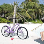 Bicicleta NAYSAYE de 7 velocidades y 26 pulgadas, tipo cruiser de playa con cuadro de acero para mujer, para paseos cómodos, color morado, 69.96*28.32*43.2