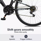 hykolity VTT 26 pouces Vélo de sport 18 vitesses VTT Cyclisme pour Adultes Hommes Femmes 14 ans et plus Vélos de sport extérieur Noir Vélo à double suspension intégrale