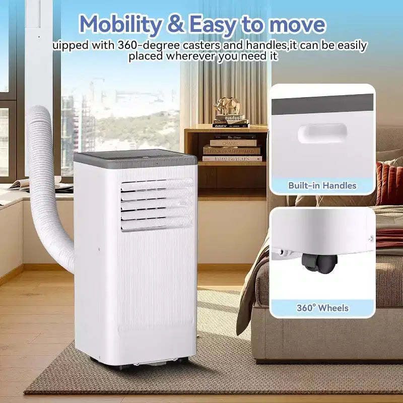 Climatiseur portable Acekool 8 000 BTU 3-en-1 (climatiseur/déshumidificateur/ventilateur), rafraîchit 32,5 m², mode veille silencieux, télécommande et kit fenêtre
