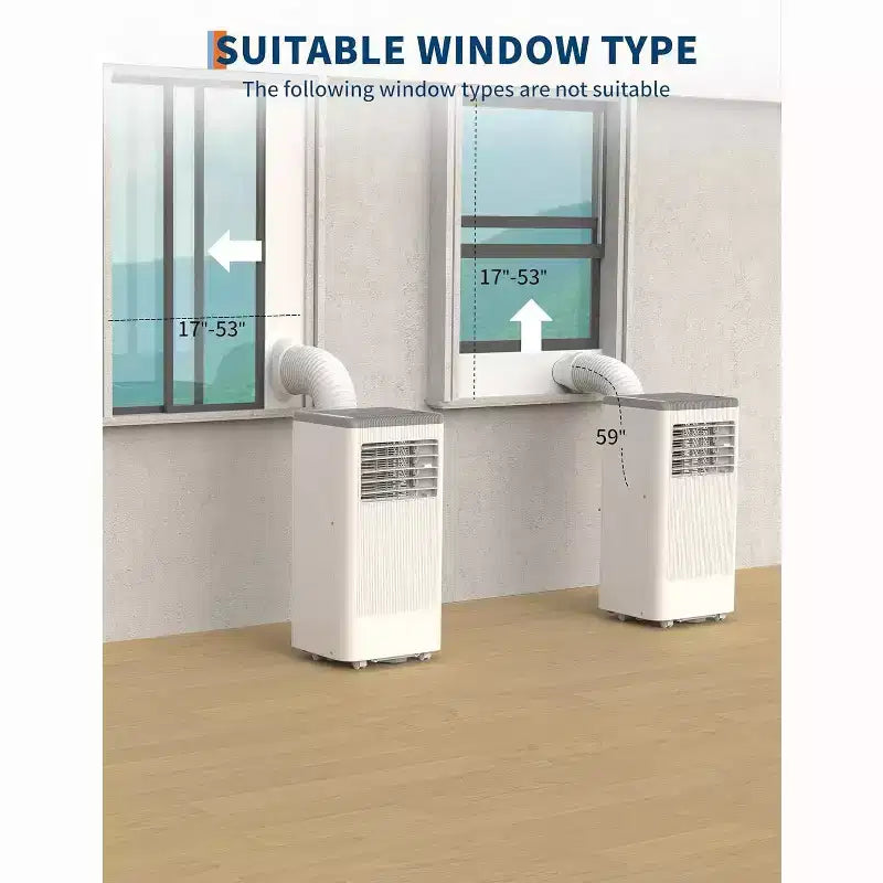 Climatiseur portable Acekool 8 000 BTU 3-en-1 (climatiseur/déshumidificateur/ventilateur), rafraîchit 32,5 m², mode veille silencieux, télécommande et kit fenêtre