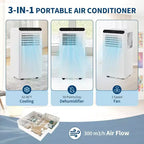 Climatiseur portable Acekool 8 000 BTU, ventilateur déshumidificateur 4 en 1, pour pièces jusqu'à 32,5 m², minuterie, télécommande, déplacement facile