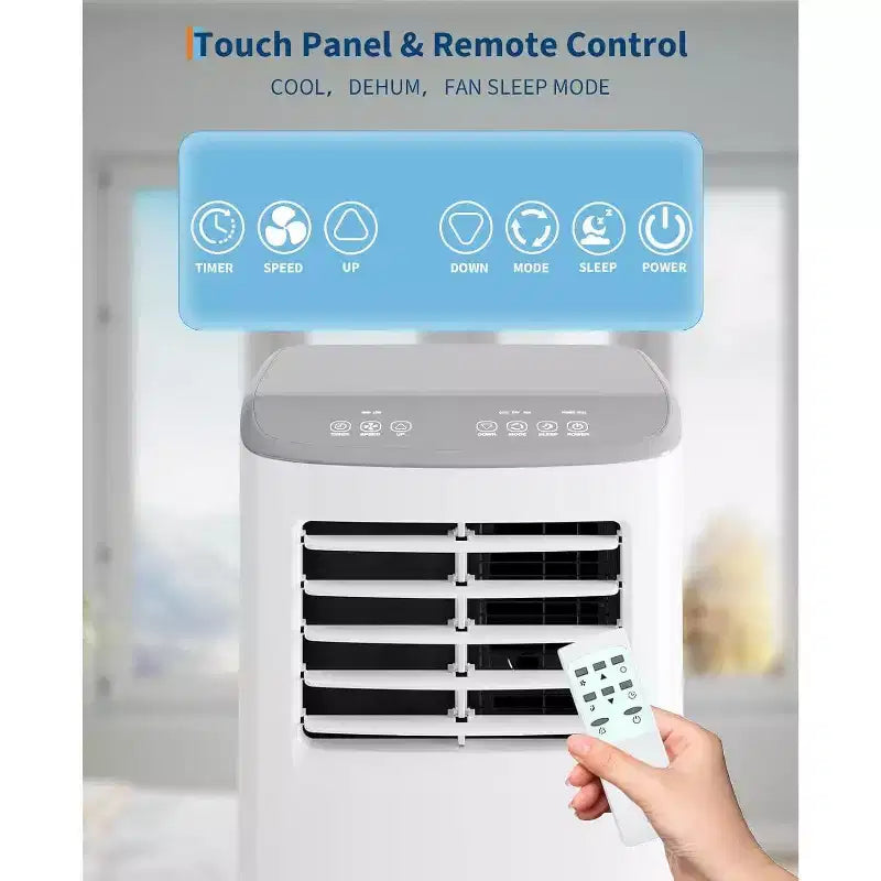Climatiseur portable Acekool 8 000 BTU, ventilateur déshumidificateur 4-en-1, télécommande, minuterie, pour pièces jusqu'à 32,5 m², kit de fenêtre