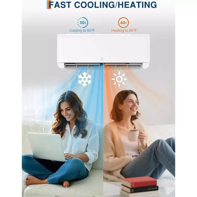 Climatiseur et pompe à chaleur Mini Split Acekool 24000 BTU, Inverter 21 SEER2, WiFi et Alexa, Système sans conduit avec kit d'installation pour pièces jusqu'à 140 m²