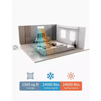 Climatiseur et pompe à chaleur Mini Split Acekool 24000 BTU, Inverter 21 SEER2, WiFi et Alexa, Système sans conduit avec kit d'installation pour pièces jusqu'à 140 m²