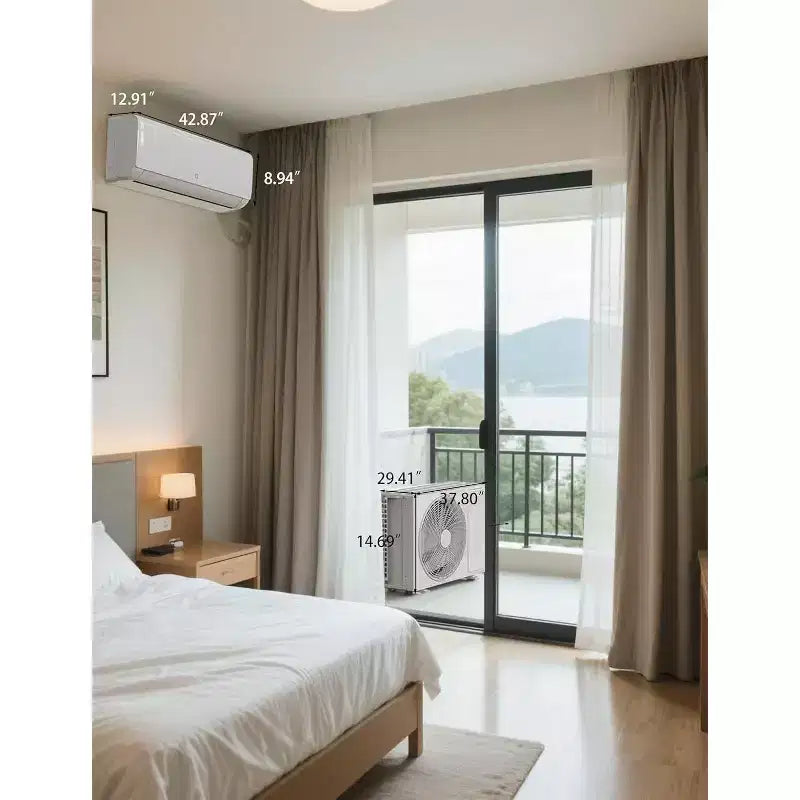 Climatiseur et pompe à chaleur Mini Split Acekool 24000 BTU, Inverter 21 SEER2, WiFi et Alexa, Système sans conduit avec kit d'installation pour pièces jusqu'à 140 m²