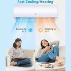 Climatiseur bibloc réversible Acekool 12 000 BTU, Inverter 21 SEER2, WiFi, sans conduit, avec kit d'installation pour pièces jusqu'à 70 m², 230 V
