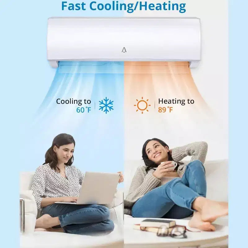 Climatiseur bibloc réversible Acekool 12 000 BTU, Inverter 21 SEER2, WiFi, sans conduit, avec kit d'installation pour pièces jusqu'à 70 m², 230 V
