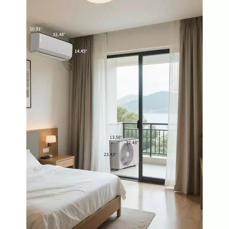 Climatiseur et pompe à chaleur Acekool Mini Split 18000 BTU, Inverter 19 SEER2, WiFi, système sans conduit pour pièces jusqu'à 116 m², kit d'installation inclus