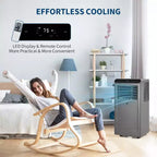 Climatiseur portable Acekool 10 000 BTU, climatiseur 4-en-1 déshumidificateur ventilateur mode veille, télécommande, économe en énergie, pour pièces jusqu'à 42 m², gris