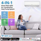 Acekool Aire Acondicionado y Calefactor Mini Split de 9000 BTU, 20 SEER2, con WiFi, Montaje en Pared para Habitaciones de hasta 450 Sq.Ft