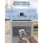 Climatiseur portable Acekool 10 000 BTU, climatiseur 3-en-1 avec ventilateur déshumidificateur, télécommande, minuterie, kit de fenêtre, pour pièces jusqu'à 42 m², noir et gris
