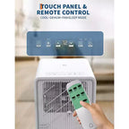Climatiseur portable Acekool 14 000 BTU, ventilateur déshumidificateur 3-en-1, télécommande, mode veille, minuterie, kit de fenêtre, pour pièce de 21-28 m², blanc