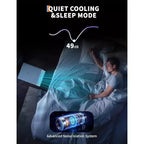 Acekool Aire Acondicionado Portátil de 8,000 BTU, Ventilador Deshumidificador 3 en 1, Motores Duales, Oscilación Automática, Control Remoto, para Habitaciones de hasta 33 m², Blanco