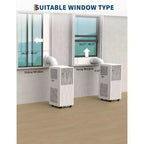 Acekool Aire Acondicionado Portátil de 8,000 BTU, Ventilador Deshumidificador 3 en 1, Motores Duales, Oscilación Automática, Control Remoto, para Habitaciones de hasta 33 m², Blanco