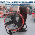 Ventilador de Piso, Ventilador Industrial - Ventilador de Tambor de 24 Pulgadas de Alta Resistencia con 4 Velocidades, Circulador de Aire de Metal para Almacén, Taller, Garaje, Fábrica, Sótano
