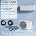 Climatiseur Costway 9100BTU Wifi Mini Split AC 20.5 SEER2 115V Inverter Blanc/Gris